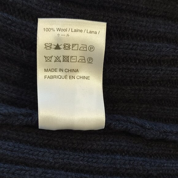 MO&Co. Edition Wool Ribbed Chunky High Neck Crop Sweater Velvet Boho Edgy Medium - Picture 9 of 9